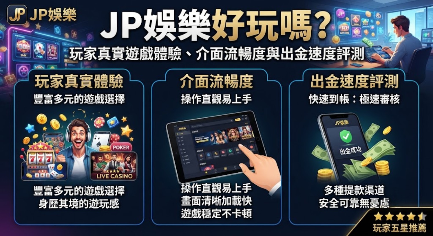 拒絕踩雷!3分鐘快速掌握 JP娛樂介面流暢度與真實體驗 拒絕踩雷!3分鐘快速掌握 JP娛樂介面流暢度與真實體驗